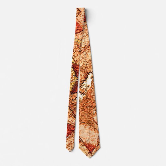 Rood oranje geschilderde vulkanische steensteentek stropdas (Achterkant)