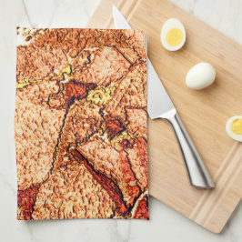 Rood oranje geschilderde vulkanische steensteentek theedoek