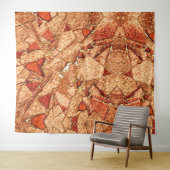 Rood oranje geschilderde vulkanische steensteentek wandkleed (In Situ (horizontaal))