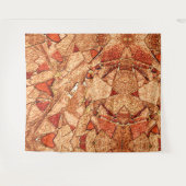 Rood oranje geschilderde vulkanische steensteentek wandkleed (Voorkant (horizontaal))