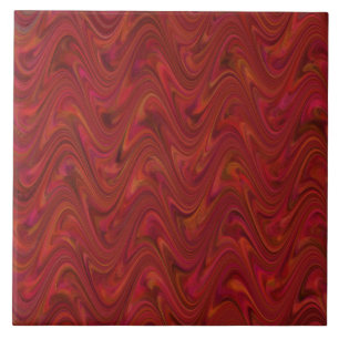 Rood Oranje Golfvormig Abstract Patroon Tegeltje