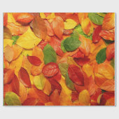 Rood Oranje goud en groene Herfst ovaal bladeren Cadeaupapier (Vlak)