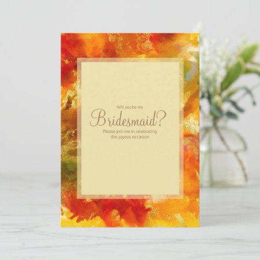 Rood, oranje, goud, marmer in uitnodigingen (Staand voorkant)