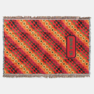 Rood Oranje Groen Aztec  Deken