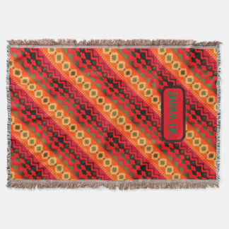 Rood Oranje Groen Aztec Deken