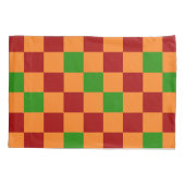 Rood Oranje Groen Geruit Patroonontwerp Kussensloop (Achterkant-Links)