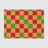 Rood Oranje Groen Geruit Patroonontwerp Tissuepapier (Voorkant)