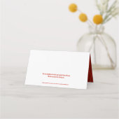 Rood oranje kervel, met inkt bloem, bruiloft plaatskaartje (Achterkant)