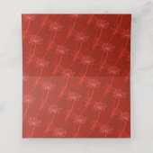 Rood oranje kervel, met inkt bloem, bruiloft plaatskaartje (Binnenkant ongevouwen)