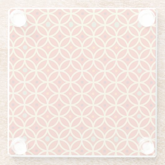 Rood Oranje midden moderne geometrische patronen Glazen Onderzetter (Achterkant)