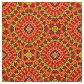 Rood Oranje Oriëntaals Boho Geometrisch Mozaïekpat Stof (Swatch)