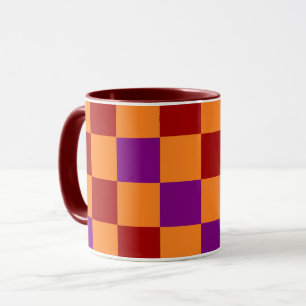 Rood Oranje Paars Geruit Patroonontwerp Mok