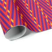 Rood Oranje Paarse Chevron Strepen Trippy Abstract Cadeaupapier (Rol Hoek)