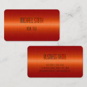 Rood Oranje Roestvrij staal Visitekaartje (Voorkant / Achterkant)