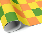 Rood Oranje Roze Geruit Patroonontwerp Cadeaupapier (Rol Hoek)