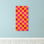 Rood Oranje Roze Geruit Patroonontwerp Canvas Afdruk (Insitu (Houten vloer))