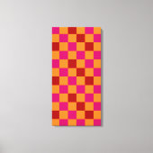 Rood Oranje Roze Geruit Patroonontwerp Canvas Afdruk (Voorkant)