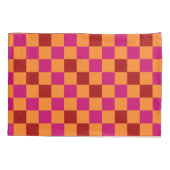 Rood Oranje Roze Geruit Patroonontwerp Kussensloop (Achterkant)