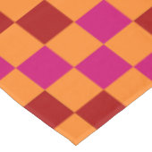Rood Oranje Roze Geruit Patroonontwerp  Tafelkleed (Gekanteld)