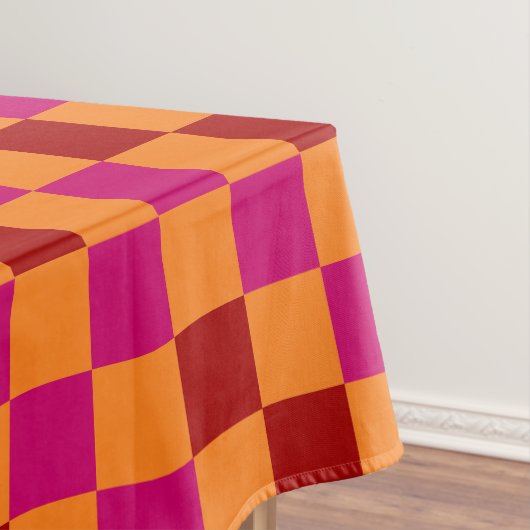 Rood Oranje Roze Geruit Patroonontwerp  Tafelkleed (Voorbeeld)