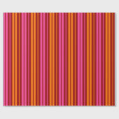Rood Oranje Roze Verticale Strepen Design   Cadeaupapier (Vlak)