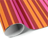Rood Oranje Roze Verticale Strepen Design   Cadeaupapier (Rol Hoek)