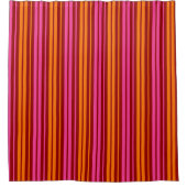 Rood Oranje Roze Verticale Strepen Design Douchegordijn (Voorkant)