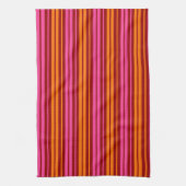 Rood Oranje Roze Verticale Strepen Design Theedoek (Verticaal)