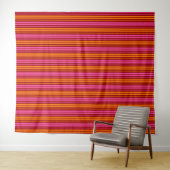 Rood Oranje Roze Verticale Strepen Design Wandkleed (In Situ (horizontaal))
