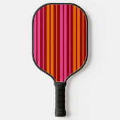 Rood Oranje Roze Verticale Strepen Ontwerp   Pickleball Paddle (Voorkant)