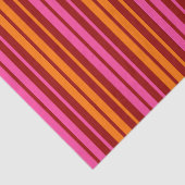 Rood Oranje Roze Verticale Strepen Ontwerp Tissuepapier (Detail)