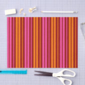 Rood Oranje Roze Verticale Strepen Ontwerp Tissuepapier (Craft)