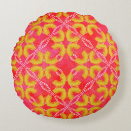 Rood, Oranje, wit hipster Patroon Rond Pillow Rond Kussen