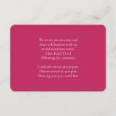 Rood orchidee bruiloft — handige details bijsluitk informatiekaartje (Achterkant)