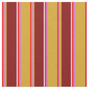 Rood, Orchidee, Goldenrod, Maroon & Lavendel lijne Stof