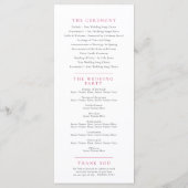 Rood orchidee waterverf botanische bloemen bruilof programmakaart (Achterkant)