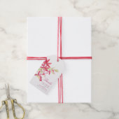 Rood orchidee waterverf botanische bruiloft cadeaulabel (Met Touw)