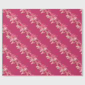 Rood orchidee waterverf bruiloft verpakkingspapier cadeaupapier (Vlak)