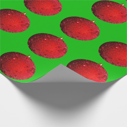 Rood Ornament groen inpakpapier (Hoek)