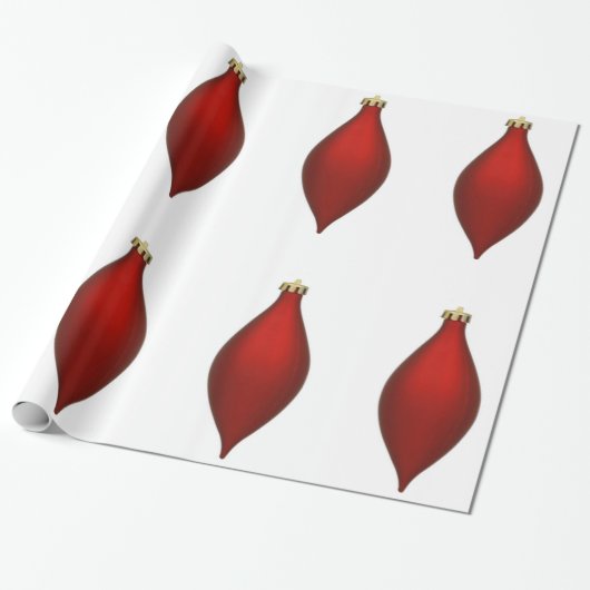 Rood Ornament inpakpapier (Uitgerold)