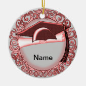 Rood ornament met verloopdop, keramisch rond (Voorkant)