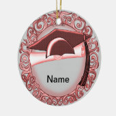 Rood ornament met verloopdop, keramisch rond (Links)
