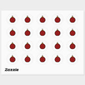  rood Ornament Ronde Sticker (Vel)