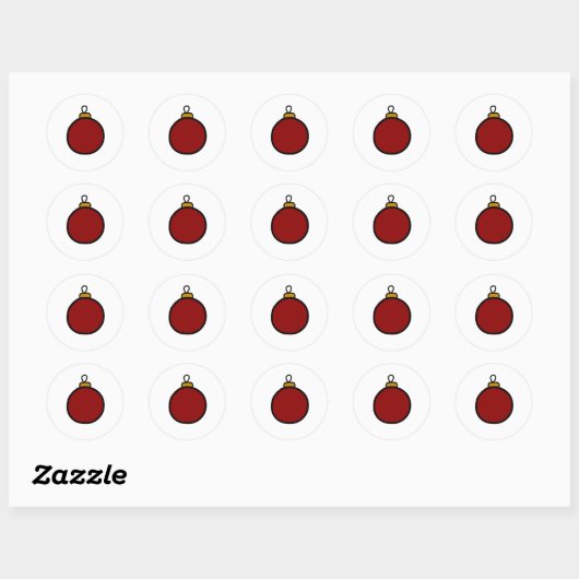  rood Ornament Ronde Sticker (Vel)