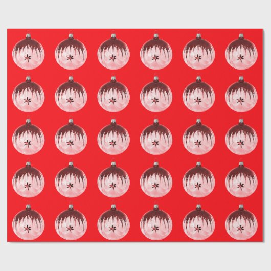 Rood Ornament Rood inpakpapier (Vlak)