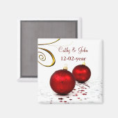 rood ornament sparen de datummagneet magneet (Voorkant / Achterkant)