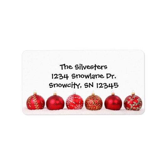 Rood Ornament vakantieadres label (Voorkant)