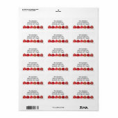 Rood Ornament vakantieadres label (Full Sheet)