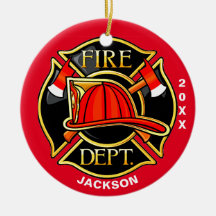 Rood Ornament voor brand- en reddingsembleem