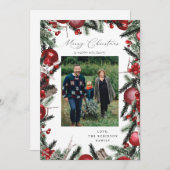 Rood Ornament Vrolijk Kerstfeest Foto 2 (Voorkant / Achterkant)